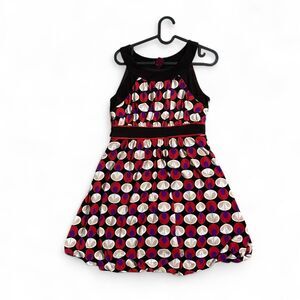 Y2K Circle Print Bubble Hem Dress – Retro Pop Vibes